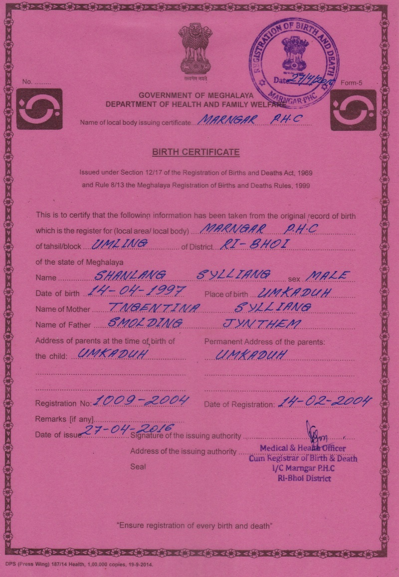 Birth Certificate