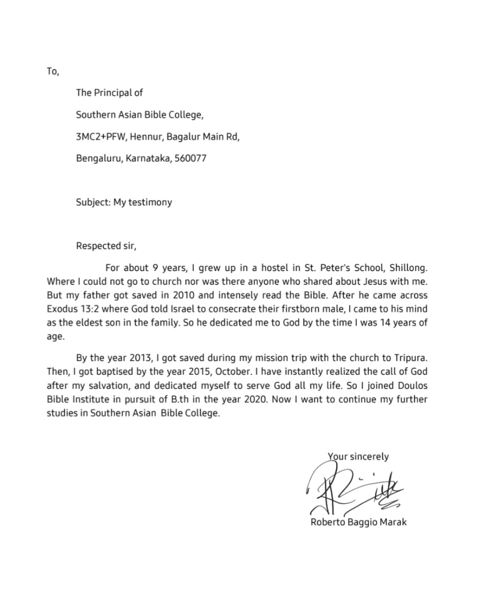 A Short Testimony in Your Own Handwriting (500 Words)